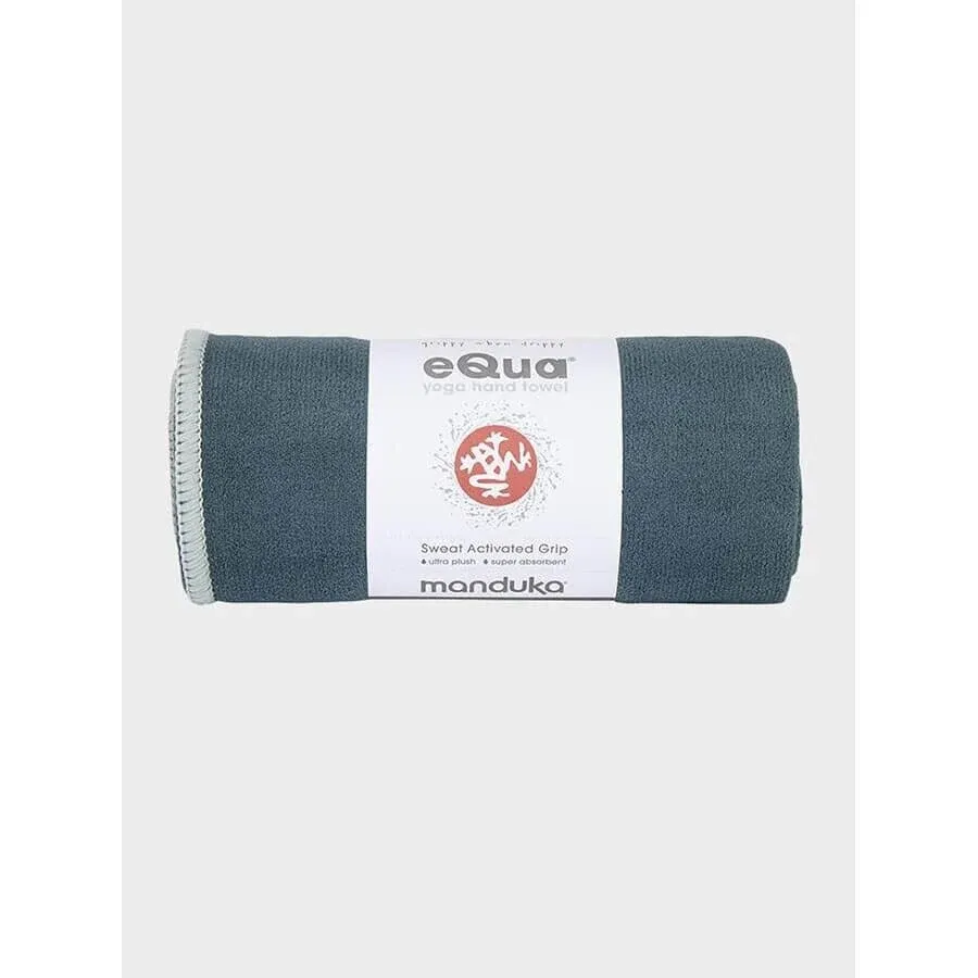 Manduka eQua Yoga Hand Towel - Quick Drying Microfiber, 16&#034;, Midnight 