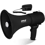 Pyle Megaphone Speaker PA Bullhorn with Built-in Siren 50 Watts &amp; Adjustable