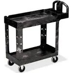 Rubbermaid Heavy Duty 2-Shelf Black Utility Cart