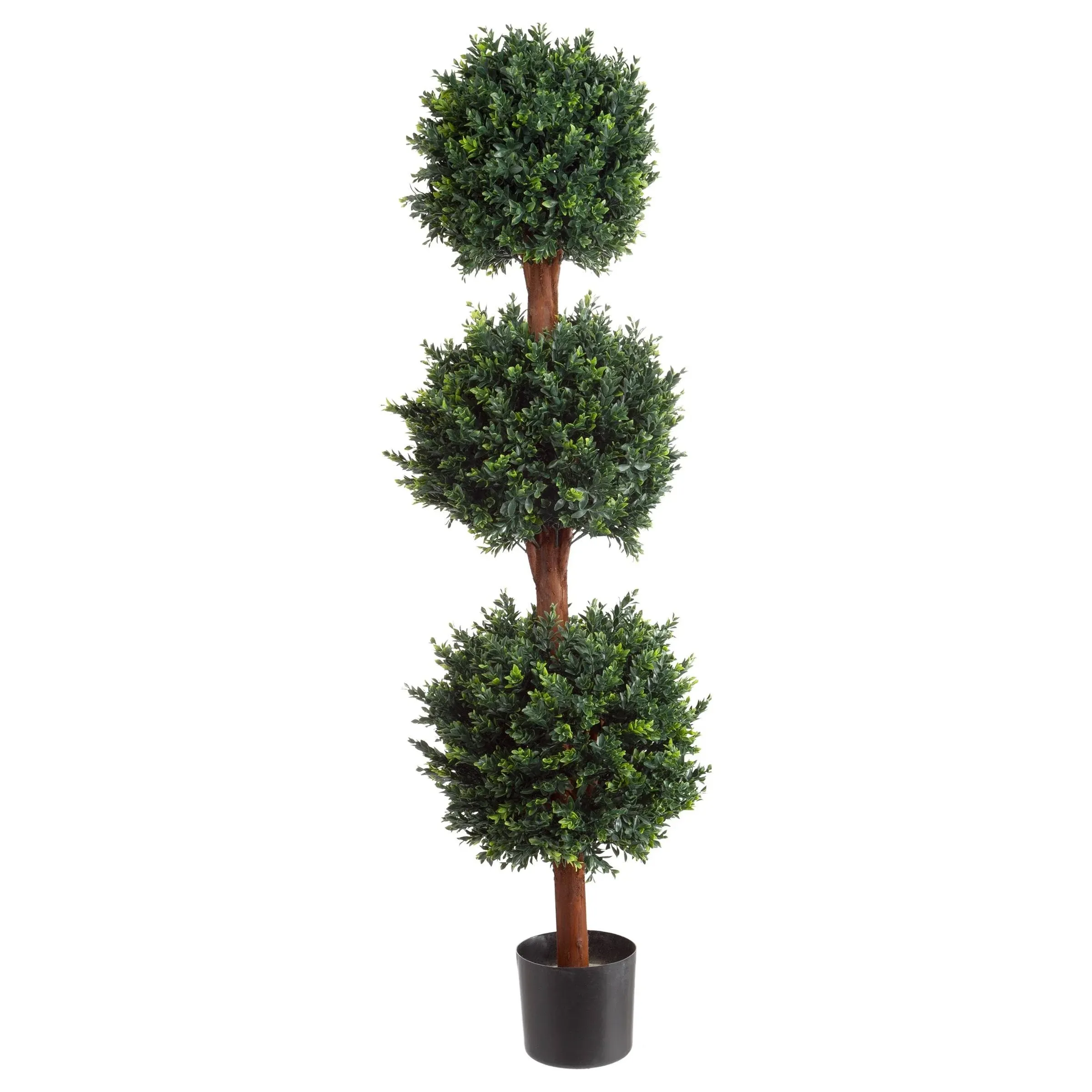 Romano 5 ft. Artificial Hedyotis Triple Ball Topiary Tree