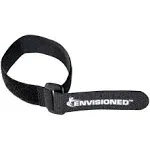 Envisioned Reusable Cinch Straps 1" x 12" 12 Pack, Multipurpose Quality Hook and Loop Securing Straps (Black) Plus 2 Free Bonus Reusable Cable Ties