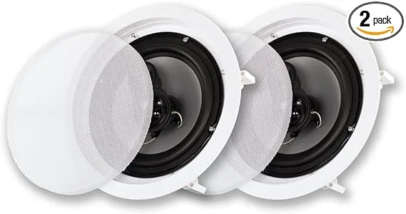 Acoustic Audio CS-IC83 in Ceiling 8" Home Theater 5 Speaker Set 3 Way