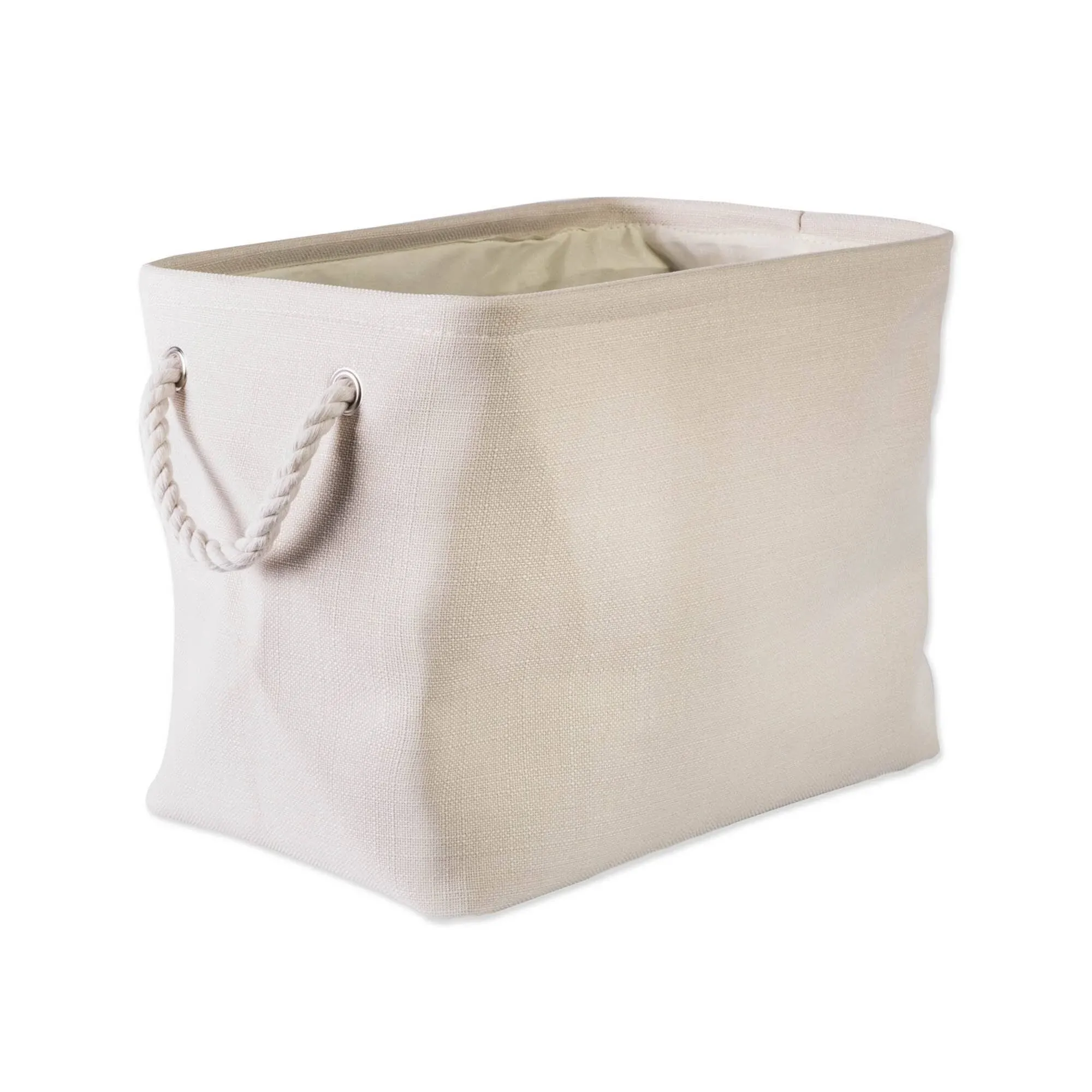 Polyester Bin Variegated Rectangle Medium In Cream