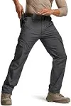 CQR Men's Flex Ripstop Tactical Pants, Water Resistant Stretch Cargo Pants, Lightweight EDC Hiking Work Pants