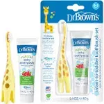 Dr. Brown&#039;s Infant-to-Todd<wbr/>ler Toothbrush, Giraffe &amp; Strawberry Toothpaste Set 