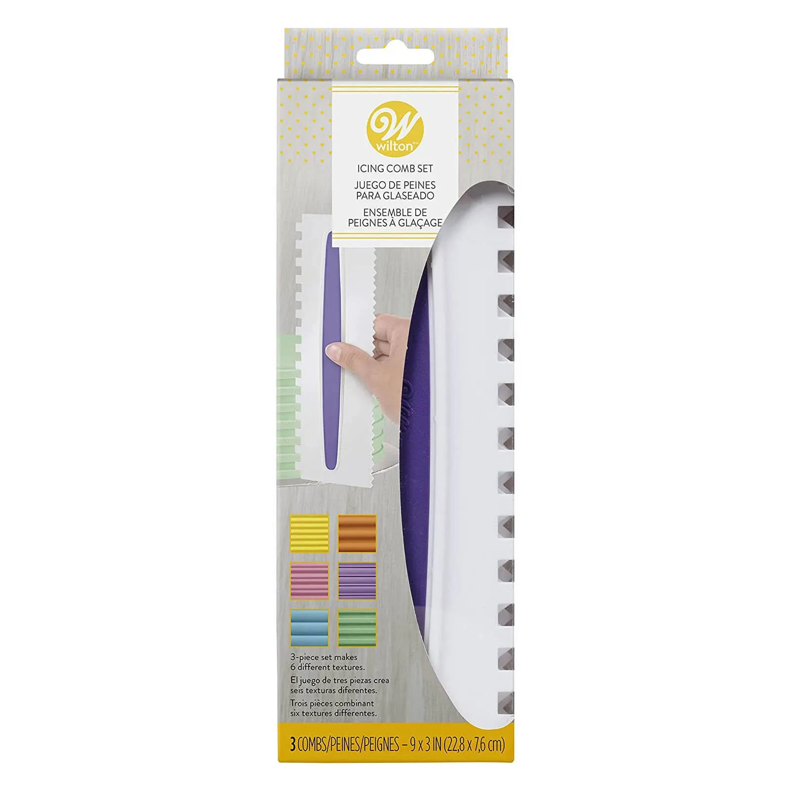 Wilton Comb Icing Smoother Set-3 Piece, White/Purple