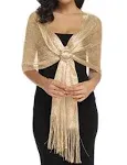 Rheane Shawls and Wraps for Evening Dresses Shawls and Wraps for Weddings Shawls and Wraps for Formal Wear Fall (Dark Champagne with Gold Glitter), O.