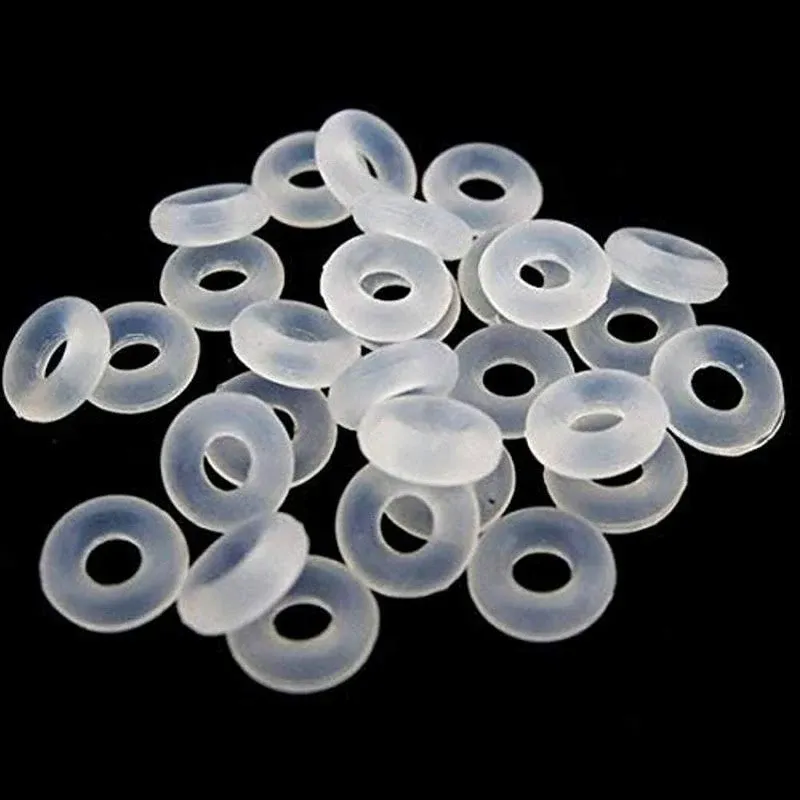 GBSTORE 100 Pcs Stop Beads Inserts Silicone Rubber Donut Spacers Compatible for Use Alone or with Clip Lock Spacer Charm,2mm by 6mm