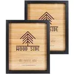 Black Wooden Picture Frames 8x10 - Set of 2-100% Eco Natural Solid Wood with Thick Borders for Wall Mount and Tabletop, Real Glass