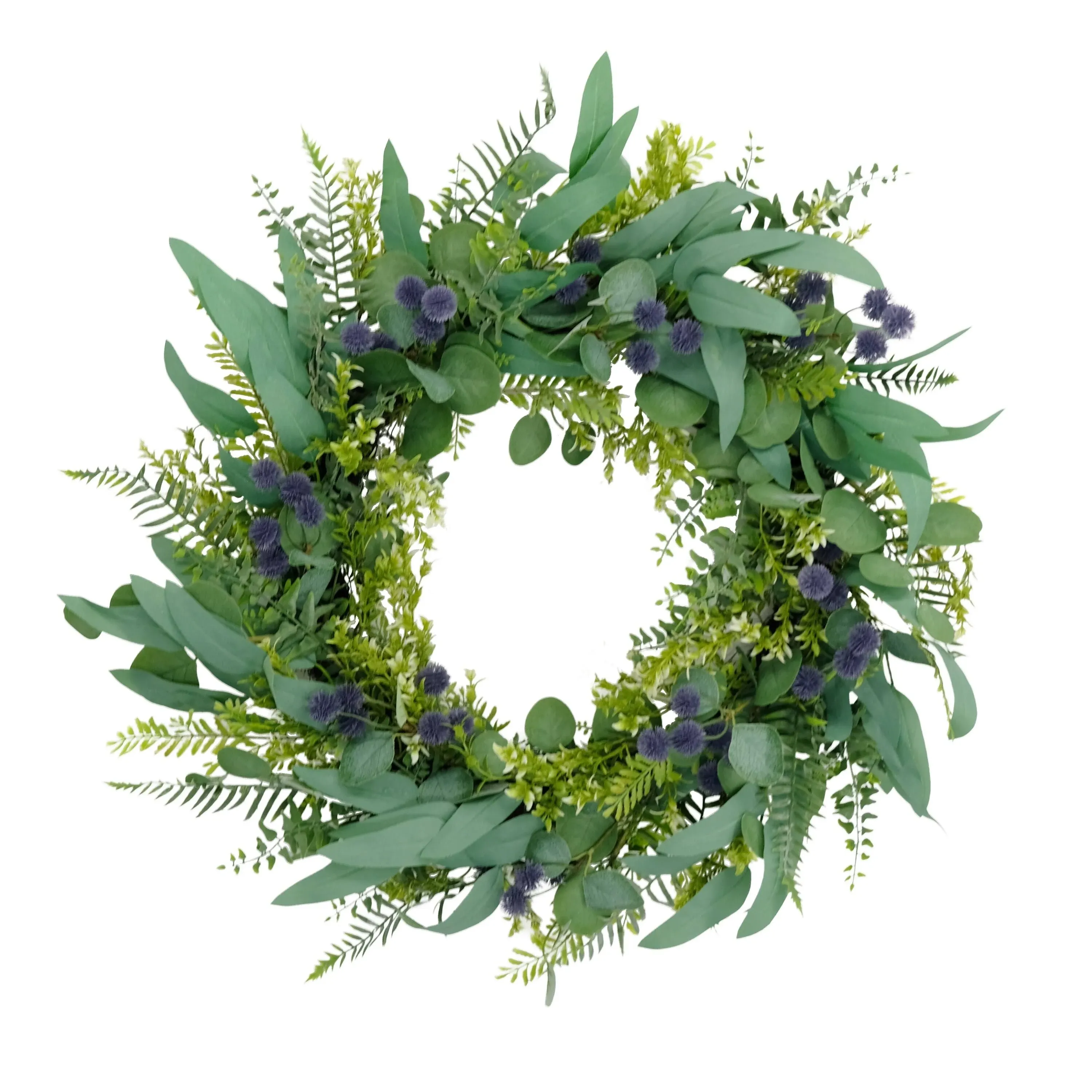 Puleo International Artificial Eucalyptus Floral Spring Door Wreath