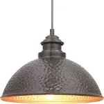 Progress Lighting Englewood Antique Bronze Farmhouse Dome Medium Indoor/Outdoor Hanging Pendant Light