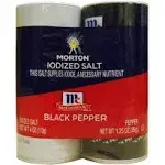 Morton's 4 oz. Salt and Mccormick 1.25 oz. Pepper Shakers 2 Bundles