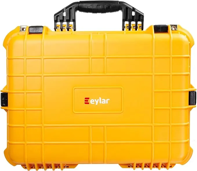 Eylar Large 20 inch Protective Camera Case Water and Shock Proof with Foam (Yellow)