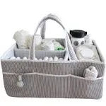 Lily Miles Baby Diaper Caddy - Organizer Tote Bag for Infant Boy or Girl - Baby Shower Basket - Nursery Must Haves - Registry Favorites - Newborn Caddie Car - Gray/Gray, Extra Large