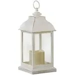 Distressed White LED Lantern | Farmhouse Decor | B. Erin Designs