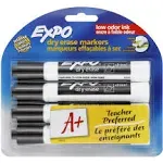 Expo Dry Erase Markers, Chisel Tip - 4/Pack - Black