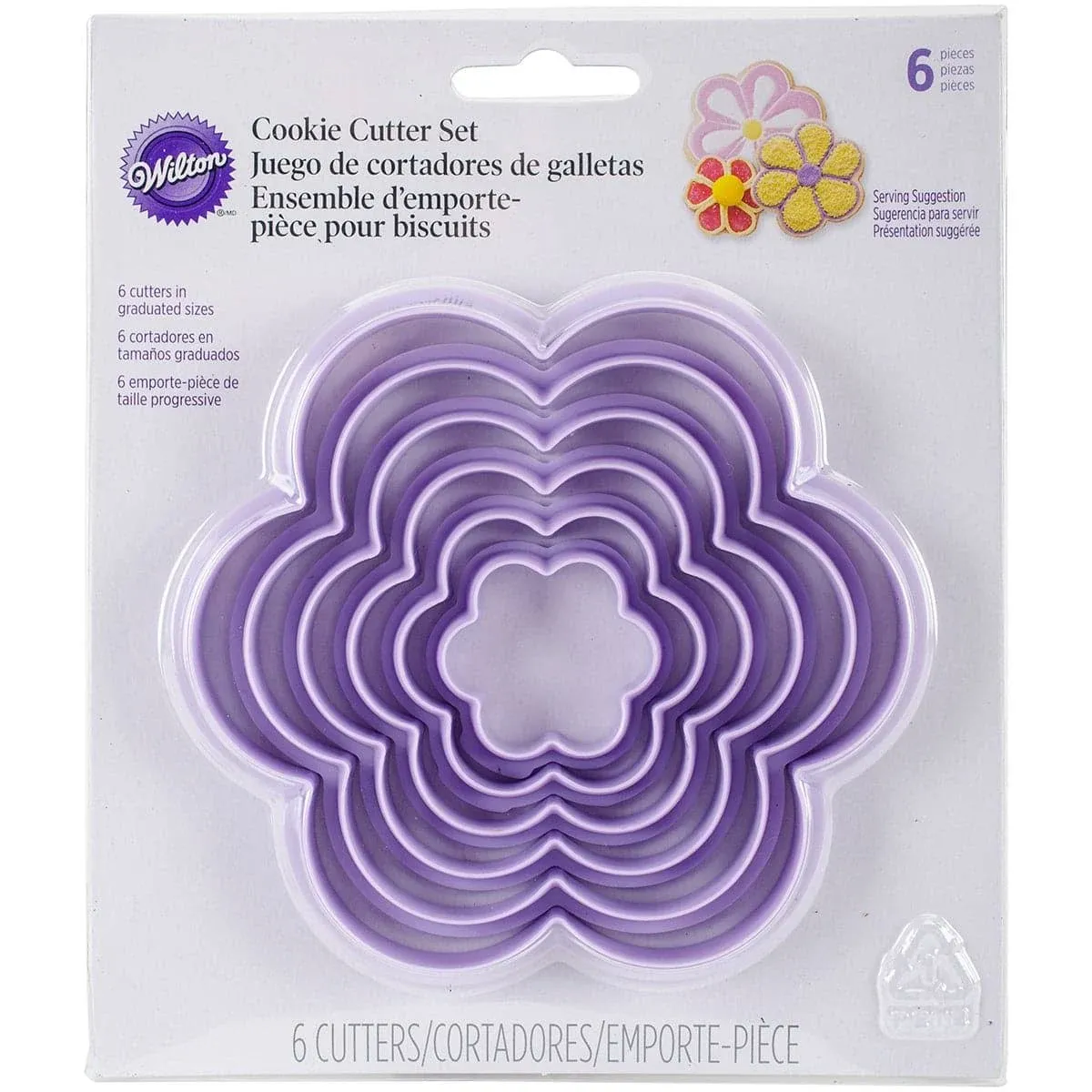 Wilton Flower 6 PIECE NESTING COOKIE CUTTER Set New 2006 Easy Storage Spring