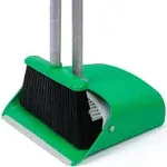 TreeLen Long Handle Broom and Dustpan Set,Upright Dust Pan Combo for Home, Kitchen, Room, Office, Lobby Floor Use Without Bending