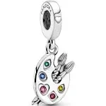 Pandora Women's Artist's Palette Dangle Charm, Silver, 0