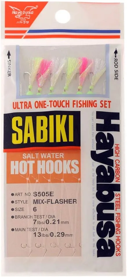 Hayabusa S-505E-6 Mix-Flash Sabiki Rig Size 6 12Us 6Hooks