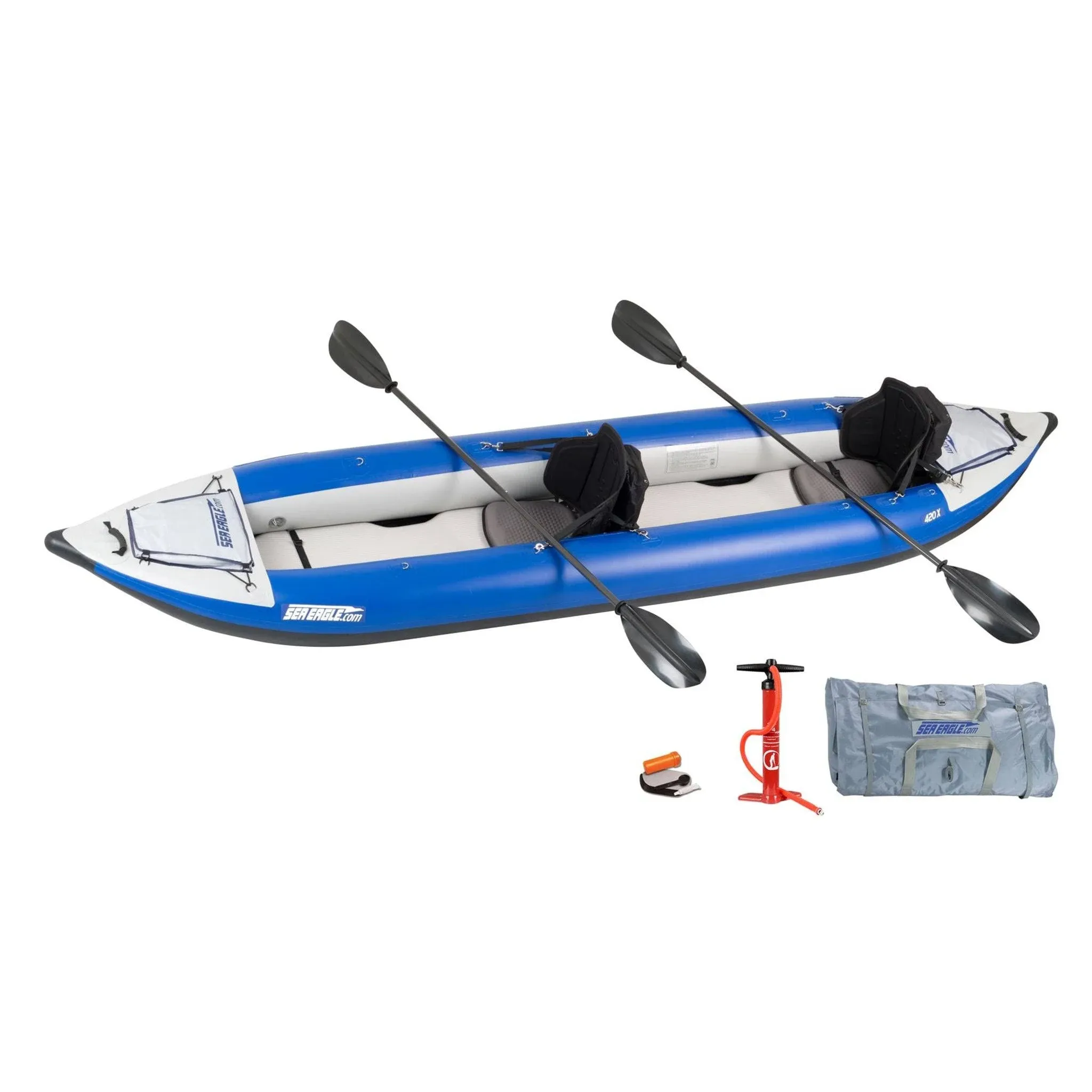 Sea Eagle Explorer 420X Inflatable Kayak Pro Carbon Tandem Package