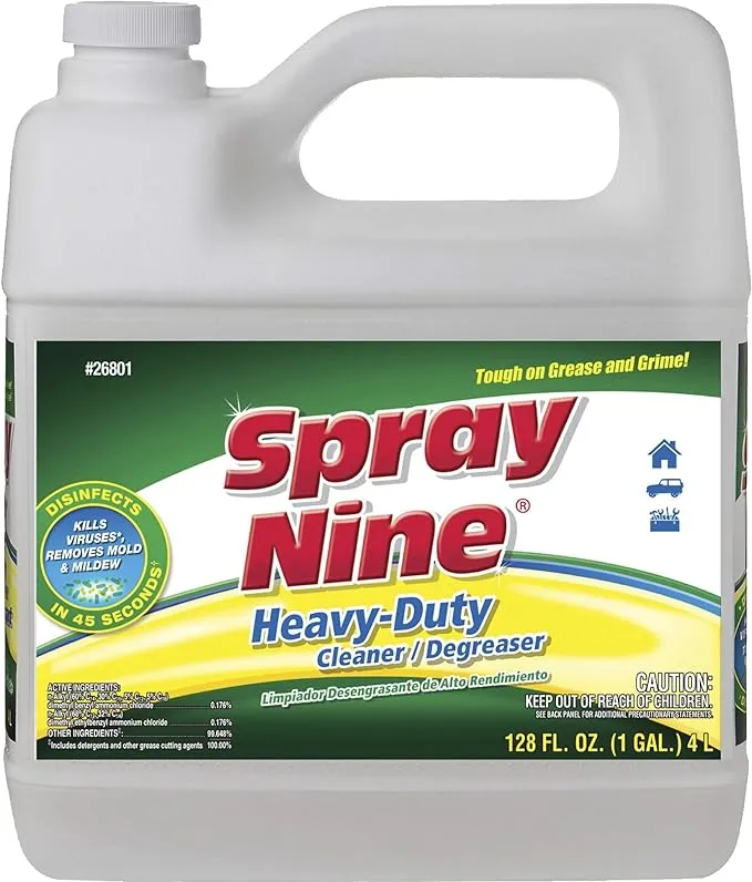 Spray Nine Heavy Duty Cleaner/Degreaser/Disinfectant, 1gal, Bottle, 4/Carton (ITW268014CT)