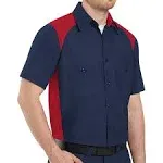 Red Kap Short Sleeve Motorsports Shirt - Navy/ Red - 5XL