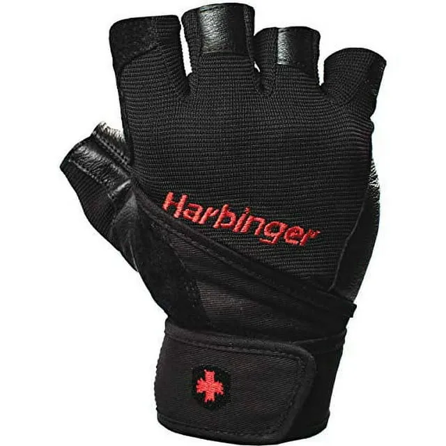 Harbinger Pro Wristwrap Gloves 2.0 Unisex Black Large