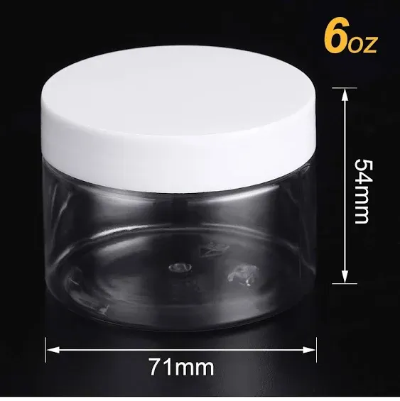 Mouth Plastic Containers with Lids for Beauty Products 6 Ounce / White / New/ Other- Package Damage