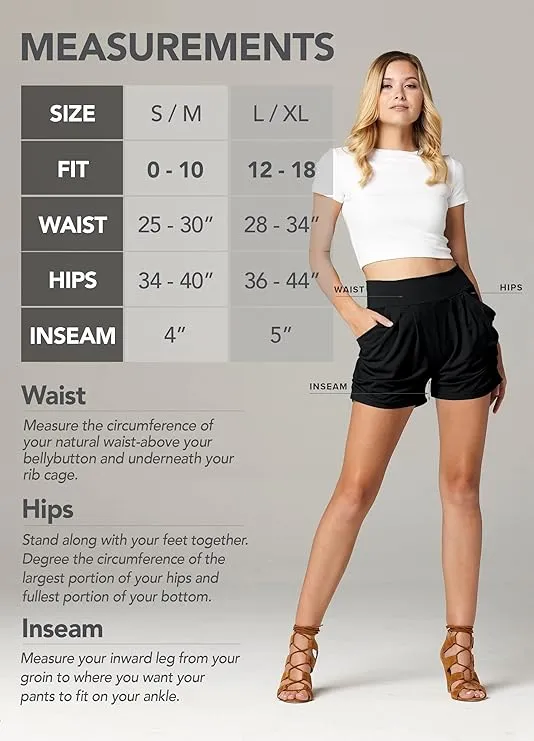 Conceited Shorts for Women with Pockets - Harem Style - Pleated - Soft and Flattering - Essential