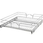 Rev-A-Shelf 5WB1-2122CR-1 21 x 22 Inch Wire Pull Out Storage Shelf Drawer Basket with 100 Pound Capacity for Kitchen Base Cabinet Organization, Chrome