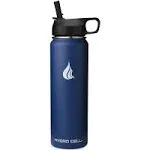 24oz Navy Blue Hydro Cell Wide Mouth Stainless Steel Water Bottle