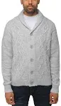 X-Ray Men's Shawl Collar Cable Knit Cardigan - Oatmeal