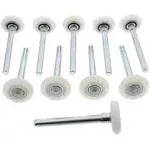 ABN Quiet Garage Door Rollers Nylon Door Wheels Replacement Garage Roller, White 2in 13 Ball Bearing 4in Stem 10pk