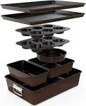 NutriChef 8-Piece Nonstick Stackable Bakeware Set w/ Non-Stick Coating