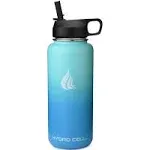 Stainless Steel Insulated Water Bottle with Straw - For Cold &amp; Hot Drinks - M...