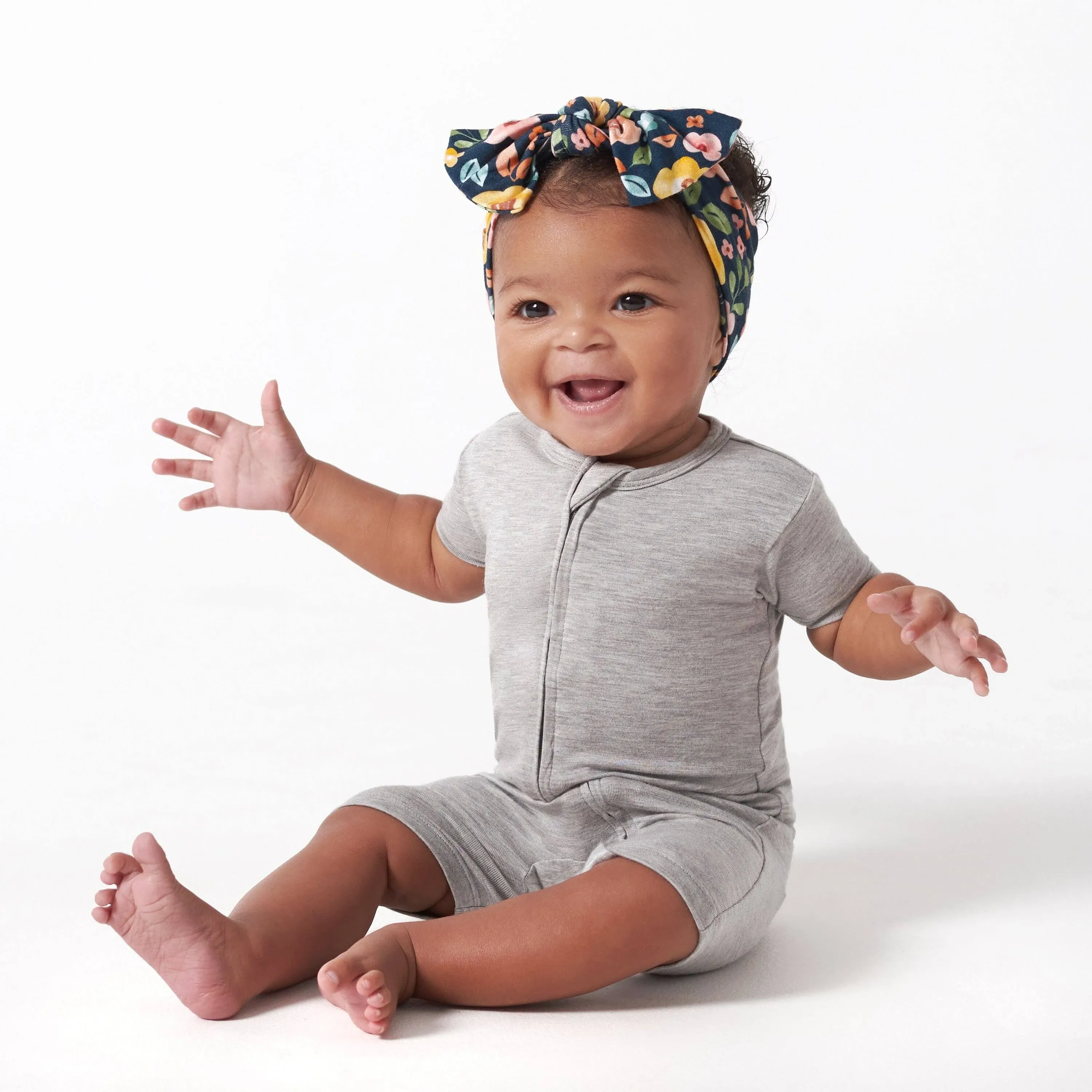 Gerber Baby Buttery-Soft Short Sleeve Romper with Viscose Made with Eucalyptus