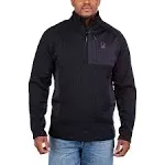 Spyder MEN&#039;S Pullover New Black Half Zip Gait Pocket Knit SWEATER (BLACK S)NWT