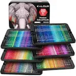 KALOUR 180 Colored Pencil Set for Adults Artists Kids- 3.3mm Rich Pigment Soft Core -12 Metallic Pencil - Wax-Based - Ideal for Coloring Drawing