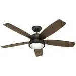 Hunter Channelside 52 in. LED Indoor/Outdoor Noble Bronze Ceiling Fan with Remote Control Brown 59040