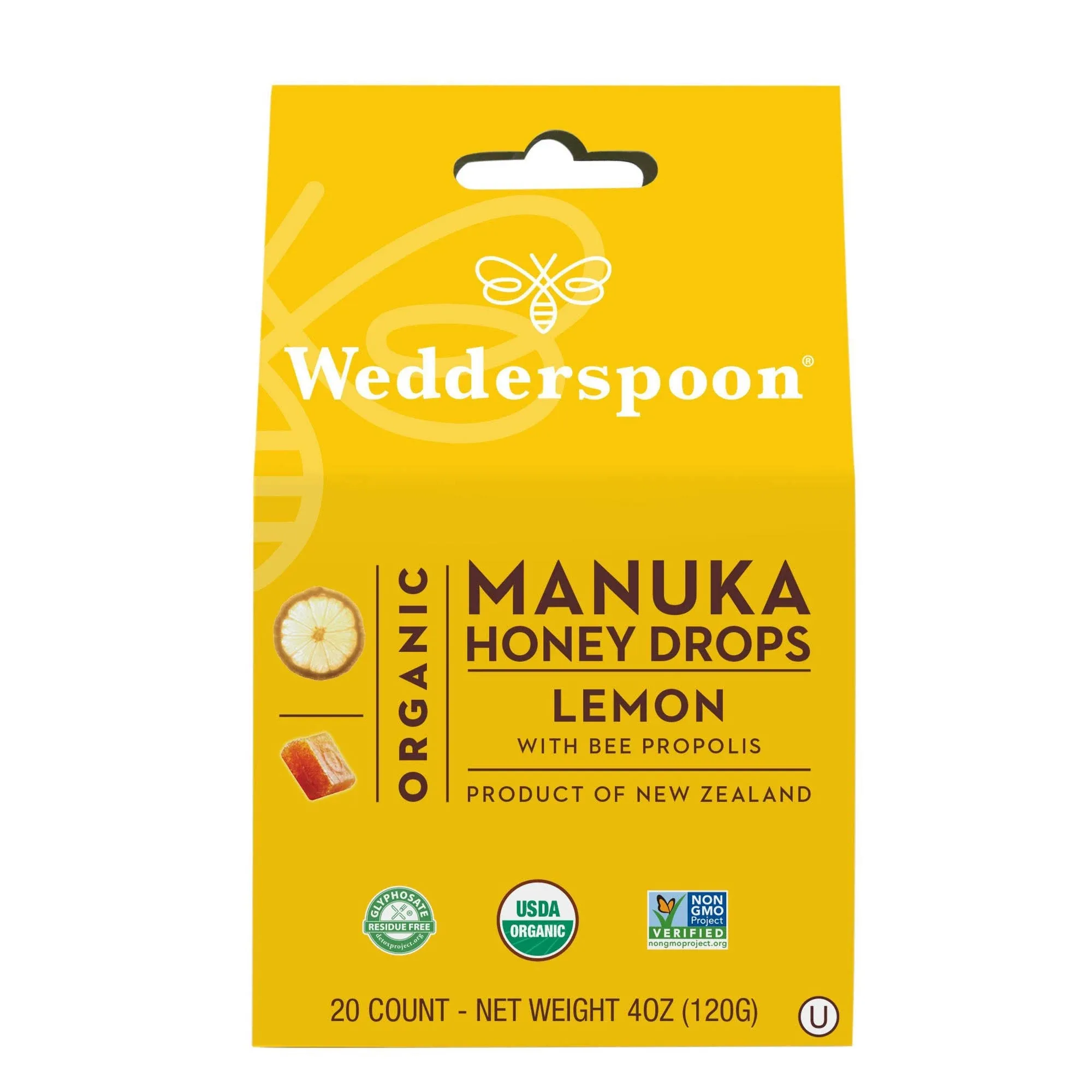 Wedderspoon, Manuka Honey Drop, Lemon 4 OZ