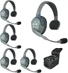 Eartec UL5S 5-Person Full Duplex Wireless Intercom with 5 Ultralite Single Ear Headsets