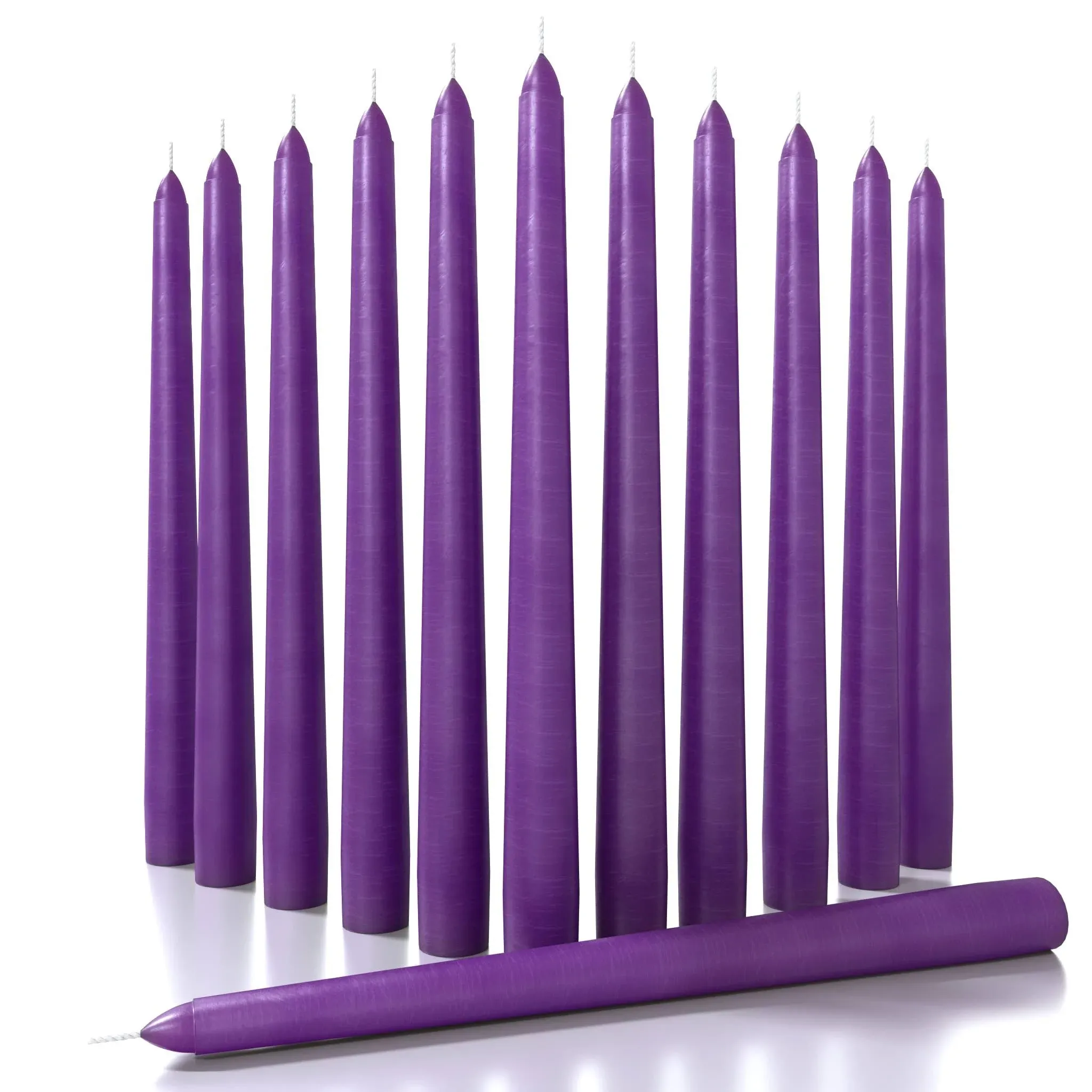  Taper Candles Set of 12 - Dripless Tapered Candles and 10 inch Yellow