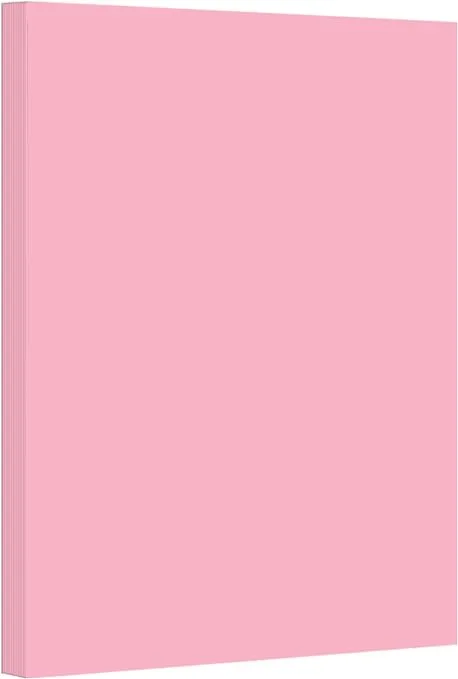 Pink Pastel Color Card Stock Paper, 67lb Cover Medium Weight Cardstock, for Arts & Crafts, Coloring, Announcements, Stationary Printing at School, Office, Home | 8.5 x 11 | 50 Sheets Per Pack