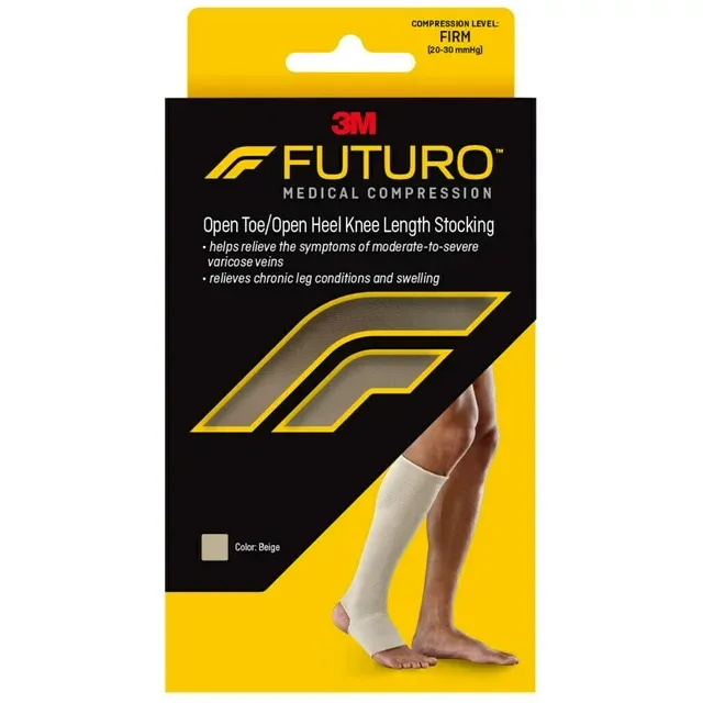 FUTURO™ Open Toe/Open Heel Knee Length Stocking, 71051OTHEN, XL, Beige