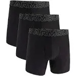 Under Armour Performance Tech 6 in Boxer Briefs 3 Pack - Men's Black L