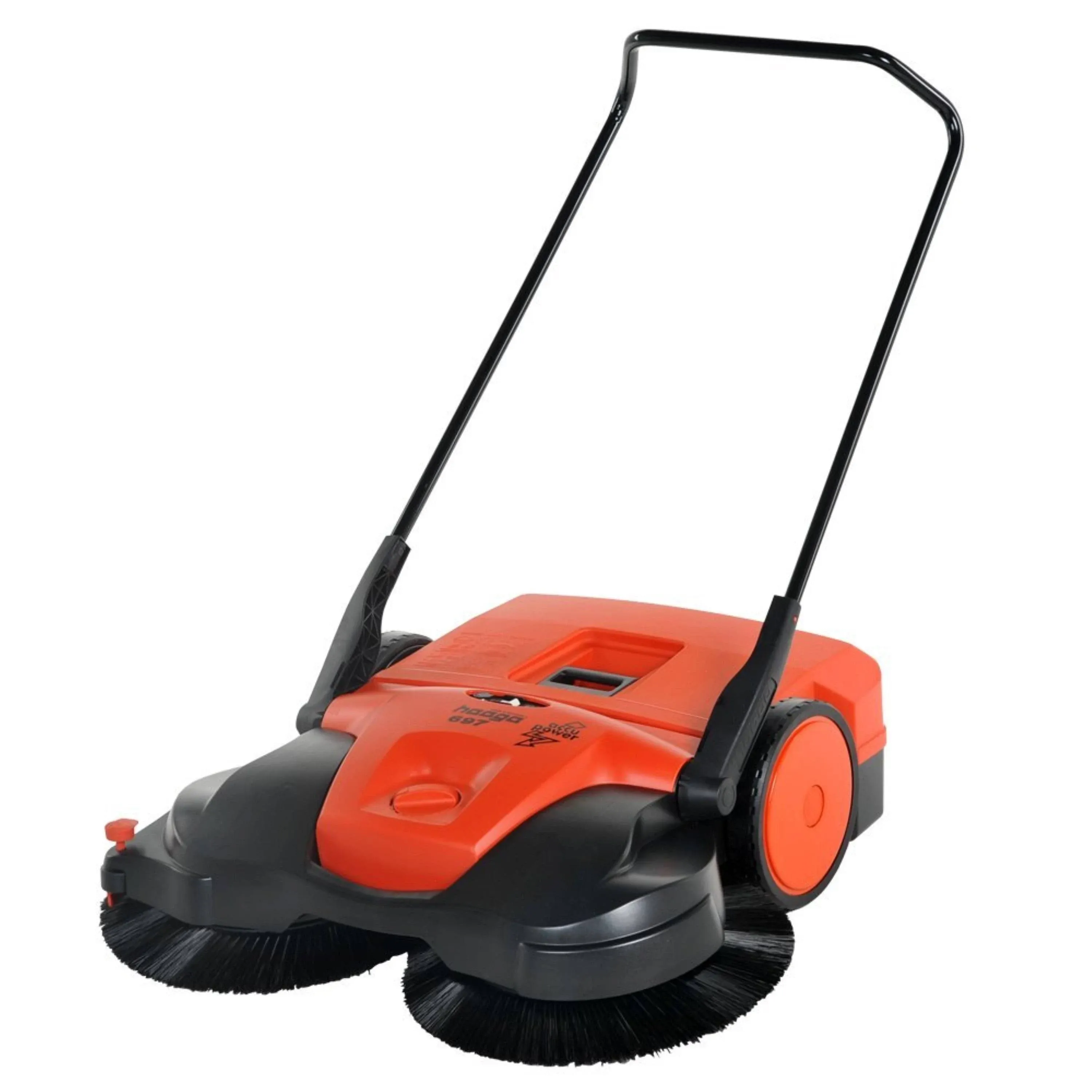 HAAGA 697 SWEEPER 38" Triple Brush Maintenance Free Battery Powered Push Sweeper