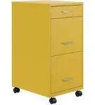 Space Solutions 18"D 3 Drawer Mobile Metal File Cabinet Yellow/Goldfinch