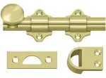 Deltana DDB425U5 Dutch Door Bolt, Heavy Duty, Antique Brass, 4"