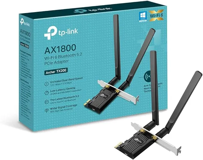 TP-Link Archer TX20E - AX1800 Wi-Fi 6 Bluetooth 5.2 PCIe Adapter